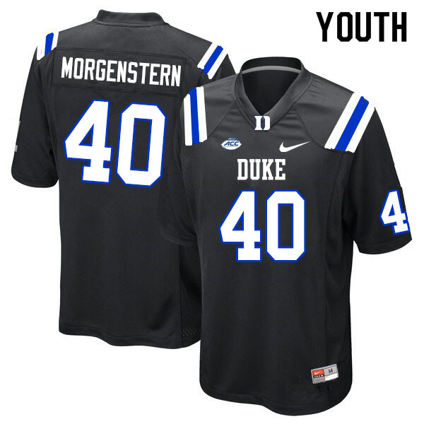Youth #40 Jacob Morgenstern Duke Blue Devils College Football Jerseys Sale-Black - Click Image to Close